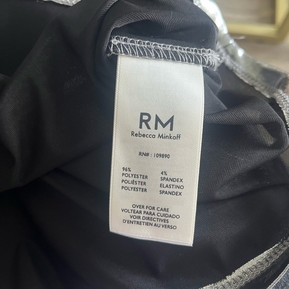 Rebecca Minkoff Metallic Silver Short Sleeve Top - Picture 6 of 6